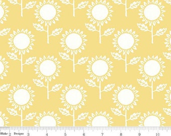 Sunflower Print Fabric, Riley Blake Designs Art Journal fabric