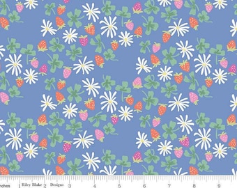 Strawberry Print Fabric, Riley Blake Designs Chloe collection floral Fabric