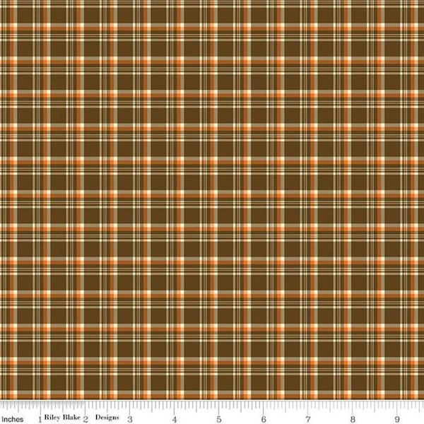 Autumn Plaid fabric, brown plaid fabric, Give Thanks, Riley Blake Designs