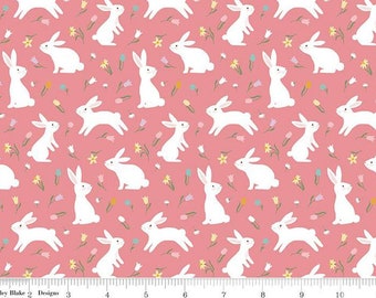 Bunny Trail fabric, Easter bunny fabric, Riley Blake Designs
