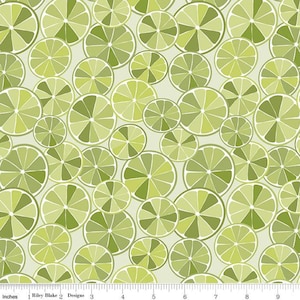 Citrus Slices print fabric, Lime Slices fabric, Grove Limeade print fabric, Riley Blake fabric