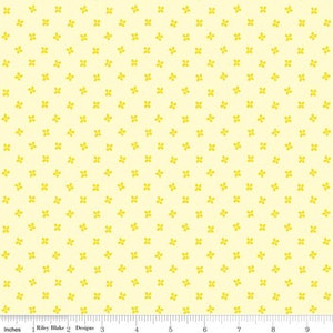 Yellow tonal print fabric, Grove Mini Lemonade print fabric, Riley Blake fabric