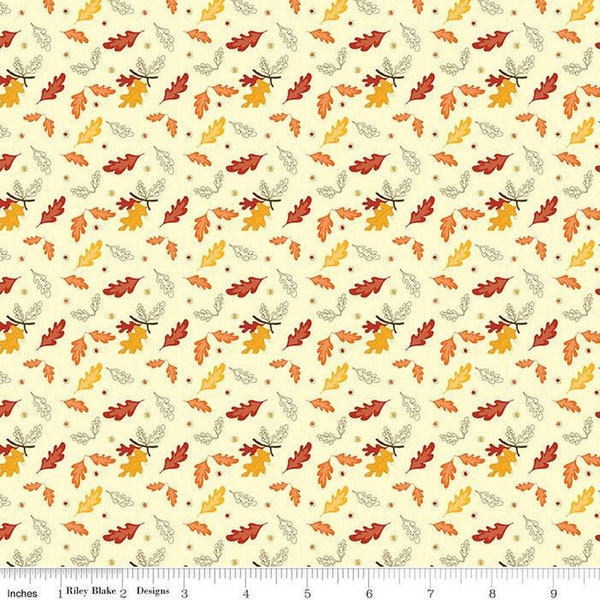 Leaves Print Fabric, Awesome Autumn fabric, Riley Blake Designs