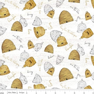 Beehive Print Fabric, Riley Blake Designs Bees Life fabric, bee themed fabric