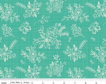 Tonal Floral Fabric, Gingham Cottage fabric, Riley Blake Designs