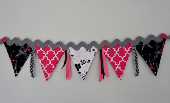I Love Paris Bunting Parisian Themed Bunting Home Decor Party Decor