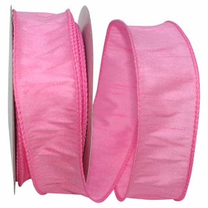 Pretty Pink Dupioni Ribbon, Wired Edge Dupioni Ribbon, 10 yards pastel ribbon, 1.5&quot; wide