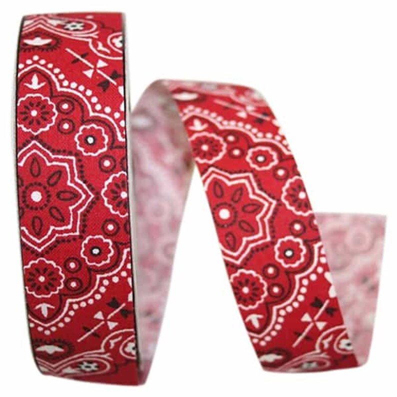 Cotton Ribbon 20 Yards Bandana Print Ribbon