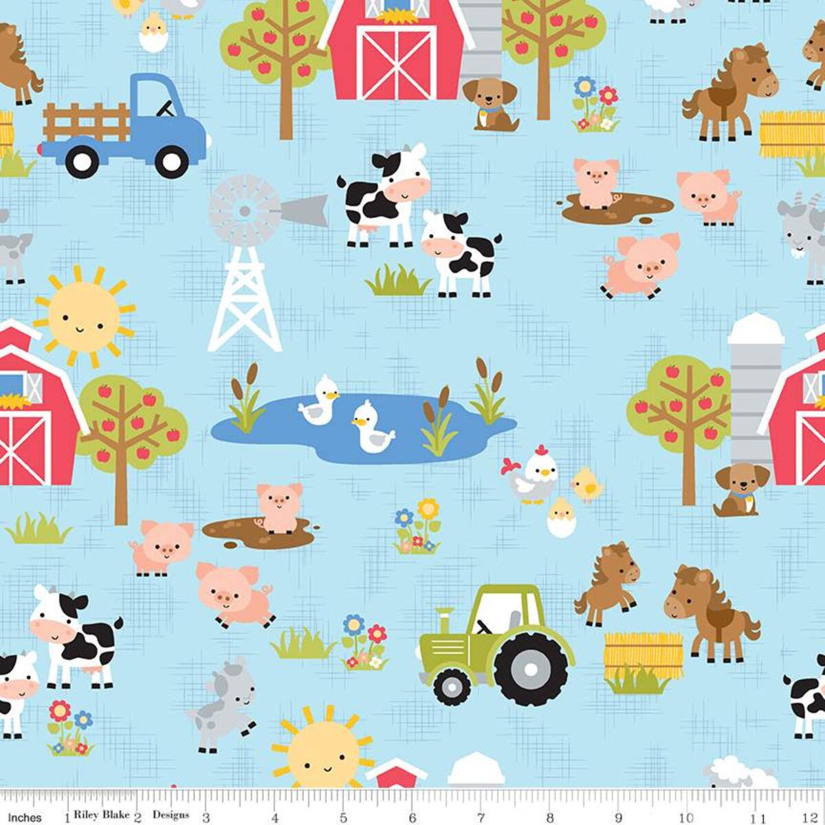 Farm Print Fabric Down on the Farm fabric Riley Blake | Etsy