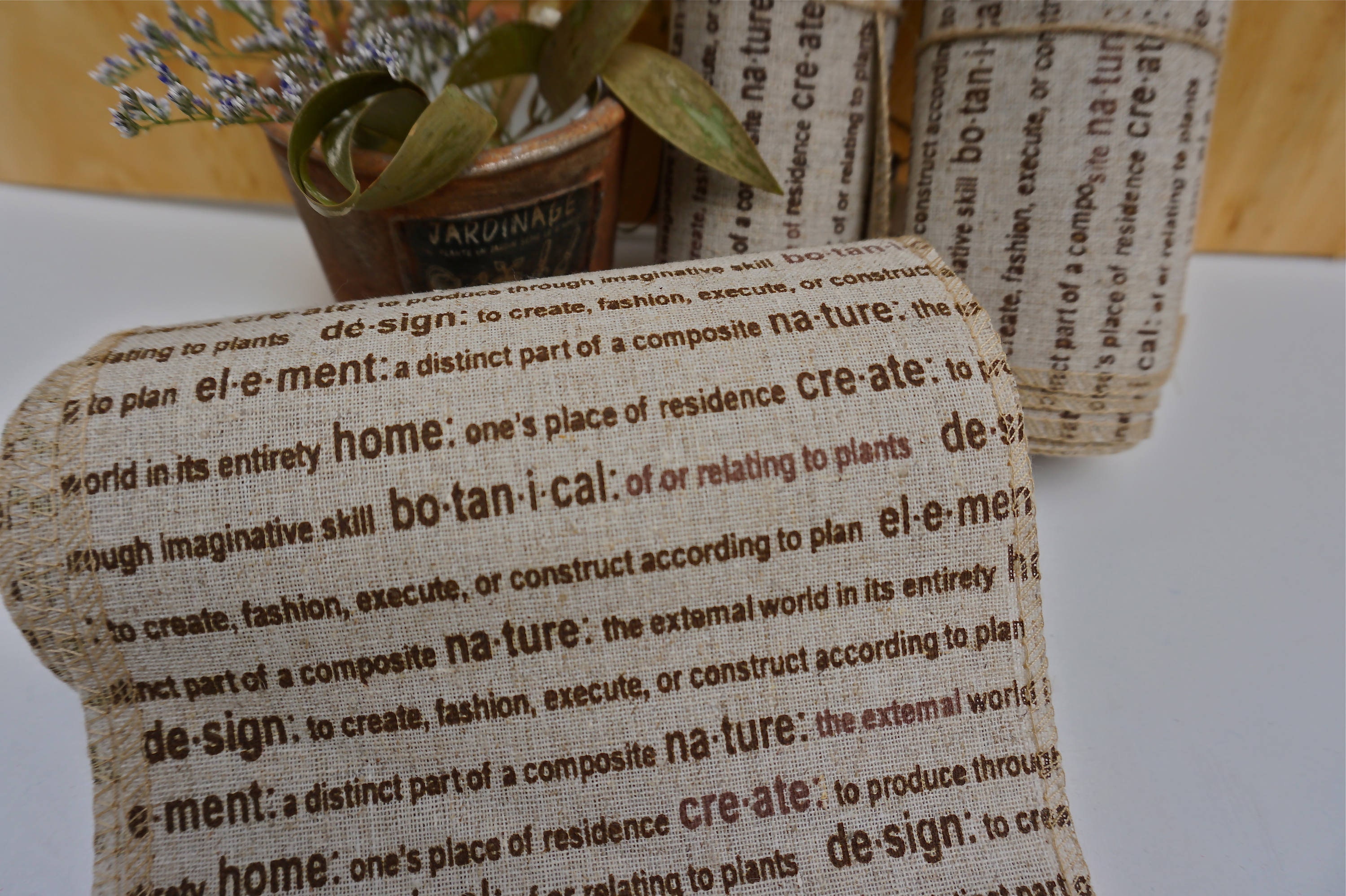 Wide Canvas Printed Ribbon/Fabric Natural Color Brown Print Etsy