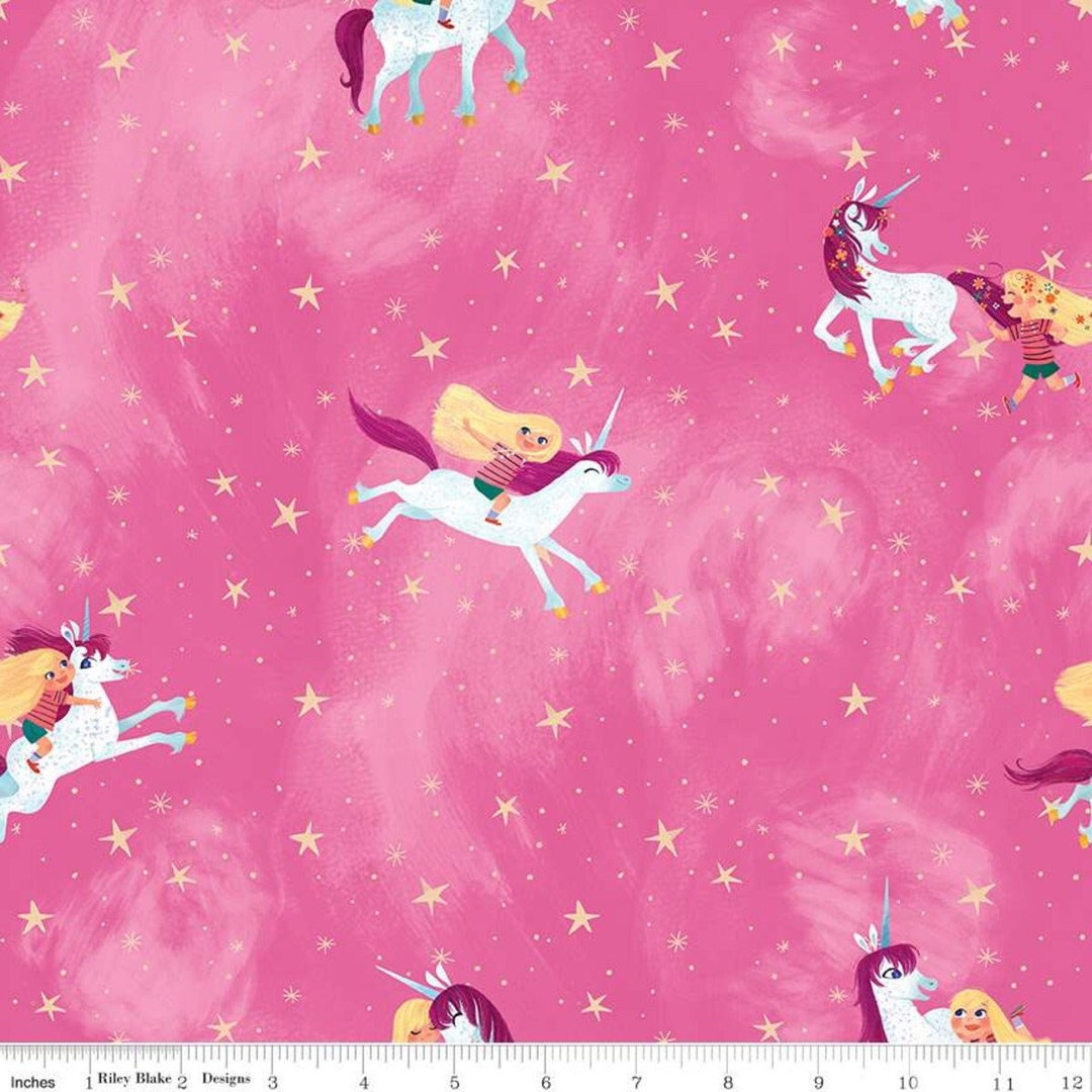 Uni the Unicorn Fabric, Unicorn Print Fabric, Riley Blake Designs - Etsy