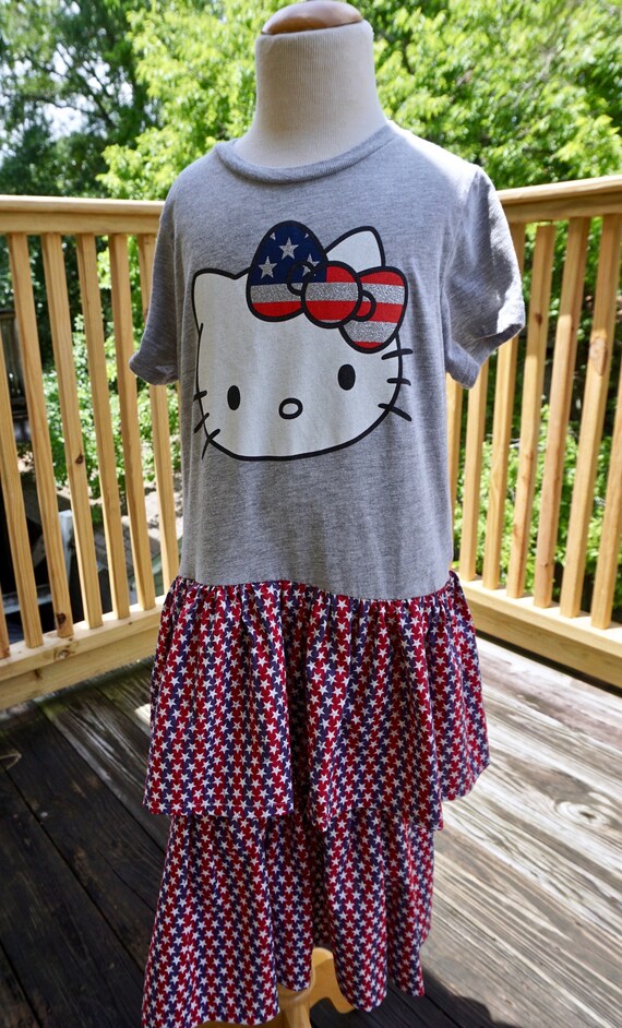 Hello Kitty Patriotic Dress, Little Girl's T shirt dress Il_570xn