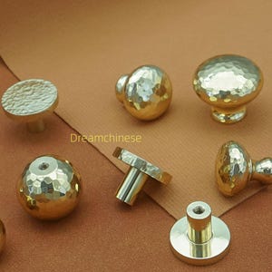 Solid Brass Hammer Drawer Pull Knob Gold Brass Cabinet Pulls Knobs Dresser handle Knob  Wardrobe handles knobs Hardware