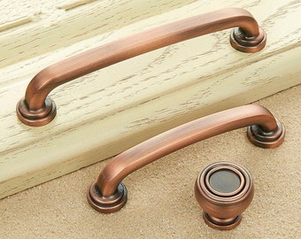 3.78'' 5'' Antique Copper Bronze  Drawer Pulls Handles Knobs Black Dresser Knob Pull  Retro Kitchen Cabinet Handle Pull  Hardware 96 128mm