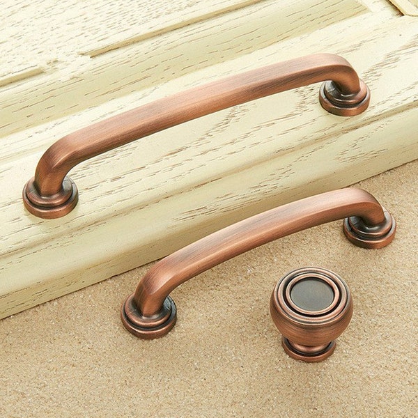 3.78'' 5'' Antique Copper Bronze  Drawer Pulls Handles Knobs Black Dresser Knob Pull  Retro Kitchen Cabinet Handle Pull  Hardware 96 128mm