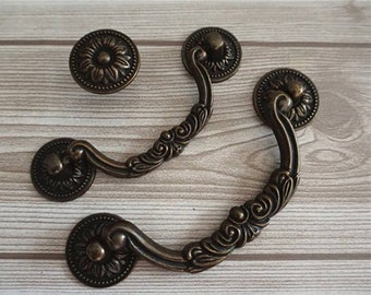 BOJI 5Pcs Antique Bronze Ring Pulls Knob Furniture Handle Vintage Cabinet Knobs And Handles Cupboard Pull Handle Furniture Hardware Color : 48x37mm BOJI 5Pcs Antique Bronze Ring Pulls Knob Furniture Handle Vintage Cabinet Knobs And Handles Cupboard Pull Handle Furniture Hardware Color : 48x37mm