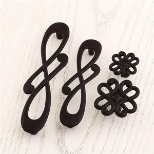 3.78'' 5'' Dresser Pull Drawer Pulls Handles Knobs Black Kitchen Cabinet Pulls Door Handle Unique Modern Furniture Pulls Hardware 96 128mm