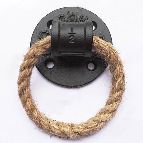 Hemp Rope Drop Ring Pull Dresser Drawer Pulls Knobs Handles Etsy