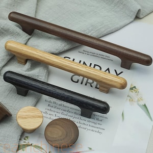 Walnut Wood Drawer Pulls Knob Oak Wood Cabinet Pulls Kitchen Pull Knob  Dresser Handle Minimalism Pulls Wooden Cupboard  Pull