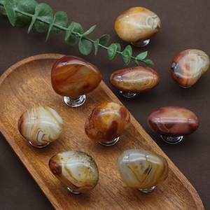 Boutons de tiroir d&#39;armoire en agate naturelle, bouton de cuisine à texture irrégulière, pierre unique, bouton de commode, poignée d&#39;armoire, bouton d&#39;armoire artistique