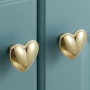 Heart Design GoldChrome Brass Knob and Pull Furniture Knobs  Cabinet  Pulls Knobs Dresser handle Pulls Knobs Drawer Knob Pull Hardware