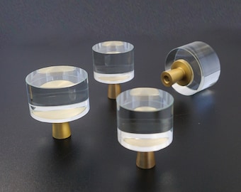 Brass Clear Knobs Acrylic Knobs Dresser Pulls Knobs Wardrobe Knob Cupboard Drawer Knob Pull Kitchen Cabinet Hardware Gift Closet Knob