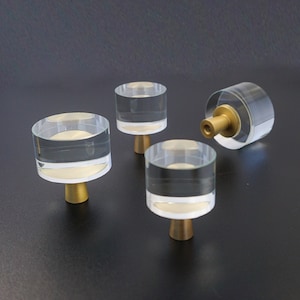 Brass Clear Knobs Acrylic Knobs Dresser Pulls Knobs Wardrobe Knob Cupboard Drawer Knob Pull Kitchen Cabinet Hardware Gift Closet Knob