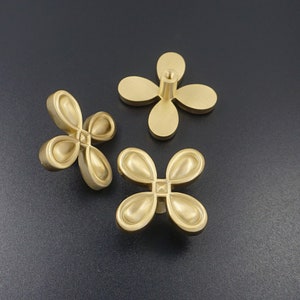 Clover Brass Knob Cabinet Knob Handle Dresser Pulls Drawer Knobs Pulls Handles Dresser Knob Cabinet Hardware  Kitchen Knobs