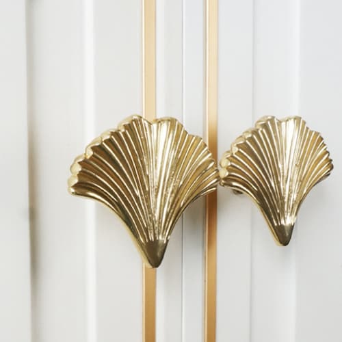 Brass Ginkgo Knobs Ginkgo Drawer Pulls Wardrobe Knob Etsy