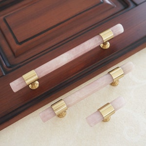 3.78" 5" Light Pink  Nature Stone Drawer Pulls Kitchen Cabinet Handles Knobs  Dresser Knobs Handles Closet Handle Luxury Decor