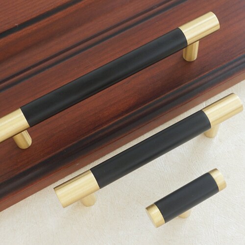 5'' Black Brass Handles Door Pull Drawer Knobs Etsy