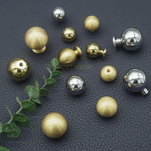 Perilla de cajón de bola de latón macizo: tirador dorado para gabinete, herraje para armario de cocina