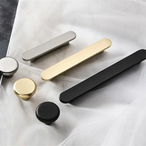 2.5" 3.75" 5'' 7.55''Modern Drawer Wardrobe Pulls Black Dresser Knobs Chrome Brushed Nickel Kitchen Cabinet Door Pull Handles