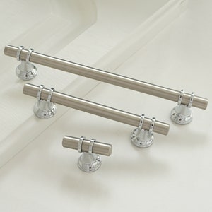 3.75&quot; 5.0&quot; 6.3&quot; 7.55&quot; Brushed Steel Nickel Drawer Pulls Dresser Knobs Handles Wardrobe Pulls handles Kitchen Cabinet Cupboard Handles