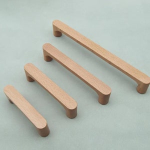 Beech Wood Pulls Handles Wood Kitchen Handles Dresser Handle Minimalism Pulls Wooden Drawer Pull Simple Kitchen Hardware