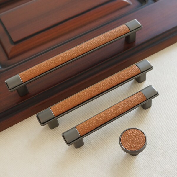 Leather Drawer Pulls Etsy