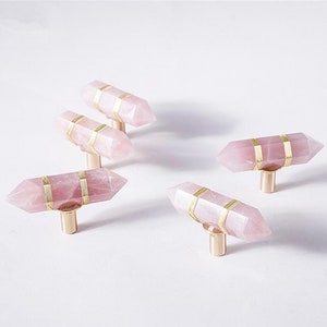 Pink Crystal Dresser Knobs Drawer Knobs Pulls Handles Kitchen Cabinet Handle Knob Pull Brass  Clear Door Handles Furniture Hardware Pulls