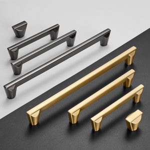 3.78"  5" 8.8" Brushed Brass Drawer Pulls Dark Gray Kitchen Handles Wardrobe Pull Handle Drawer  Handle Cabinet Door Handle