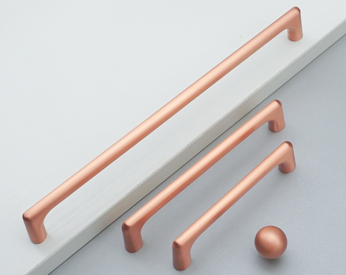 Modern Brushed Copper Pulls Knobs Drawer Pulls Knobs Dresser