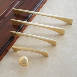 3.75'' 5'' 6.3'' 7.55'' 12.6" Brushed Brass Drawer Pulls Knobs Closet Pulls Kitchen Pulls Handles Dresser Pulls Knobs Wardrobe Handles