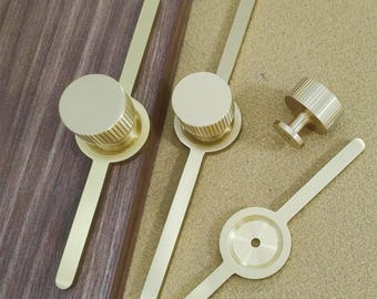 Pomos de latón macizo con placa posterior - Tiradores modernos para armarios y cajones