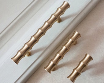3inch 4inch 5inch Bamboo Brass Drawer Pulls Knobs  Cabinet Door Handles Kitchen Hardware Dresser Knobs Kitchen Pulls