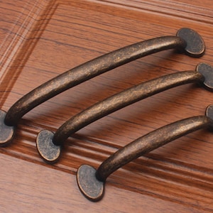 5" 6.3” Vintage Look Cabinet Pulls Handles Drawer Pull Handle Dresser Knob Pulls Kitchen Door Antique Bronze Rustic 128 160mm