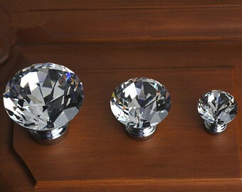 1.4 \u201c Crystal Knobs Dresser Drawer Knobs Pulls Handles Sparkle Funiture Cabinet Door Handle Pull Knob Hardware