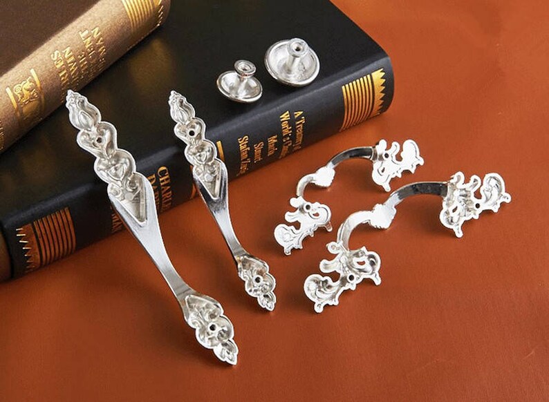 Plata cromo cocina gabinete perillas manijas / Dresser perilla | Etsy