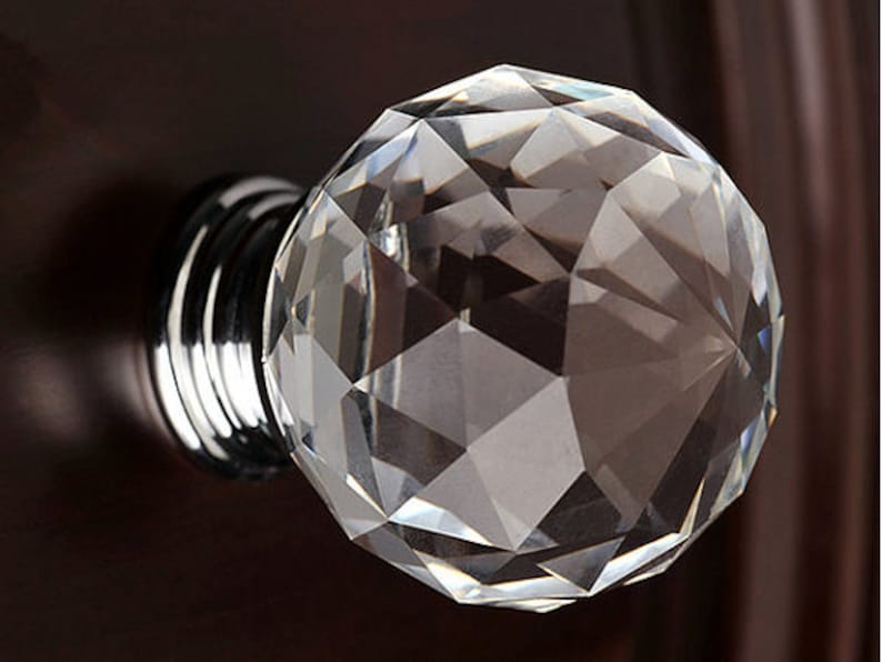 1 2 Inches Diameter Sparkle Purple Glass Crystal Knobs Diamond