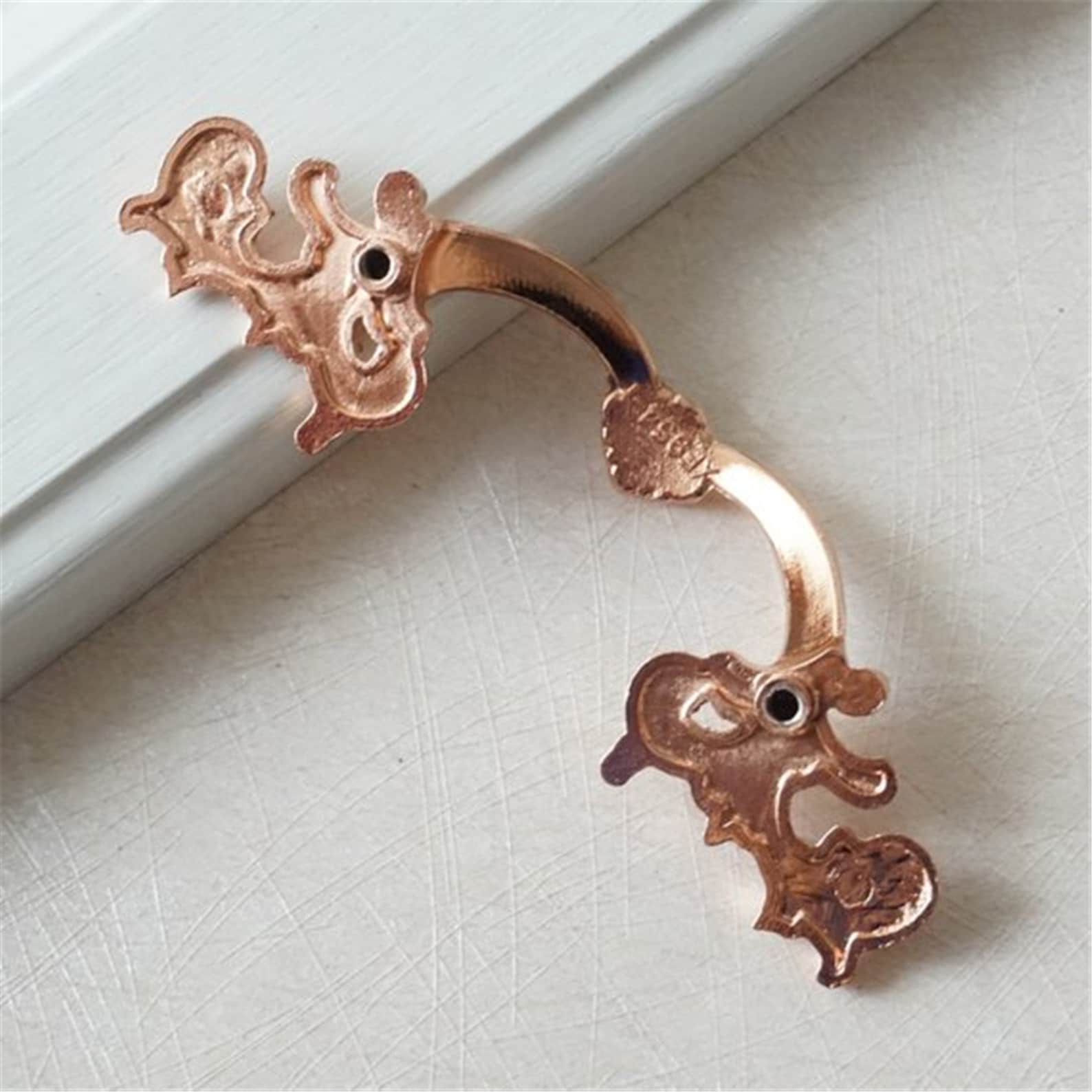 Flower Dresser Knobs Ornate Rose Gold Drawer Pulls & Knobs - Antique Style  Zinc Alloy Handles For Dressers & Doors Shabby Chic Furniture