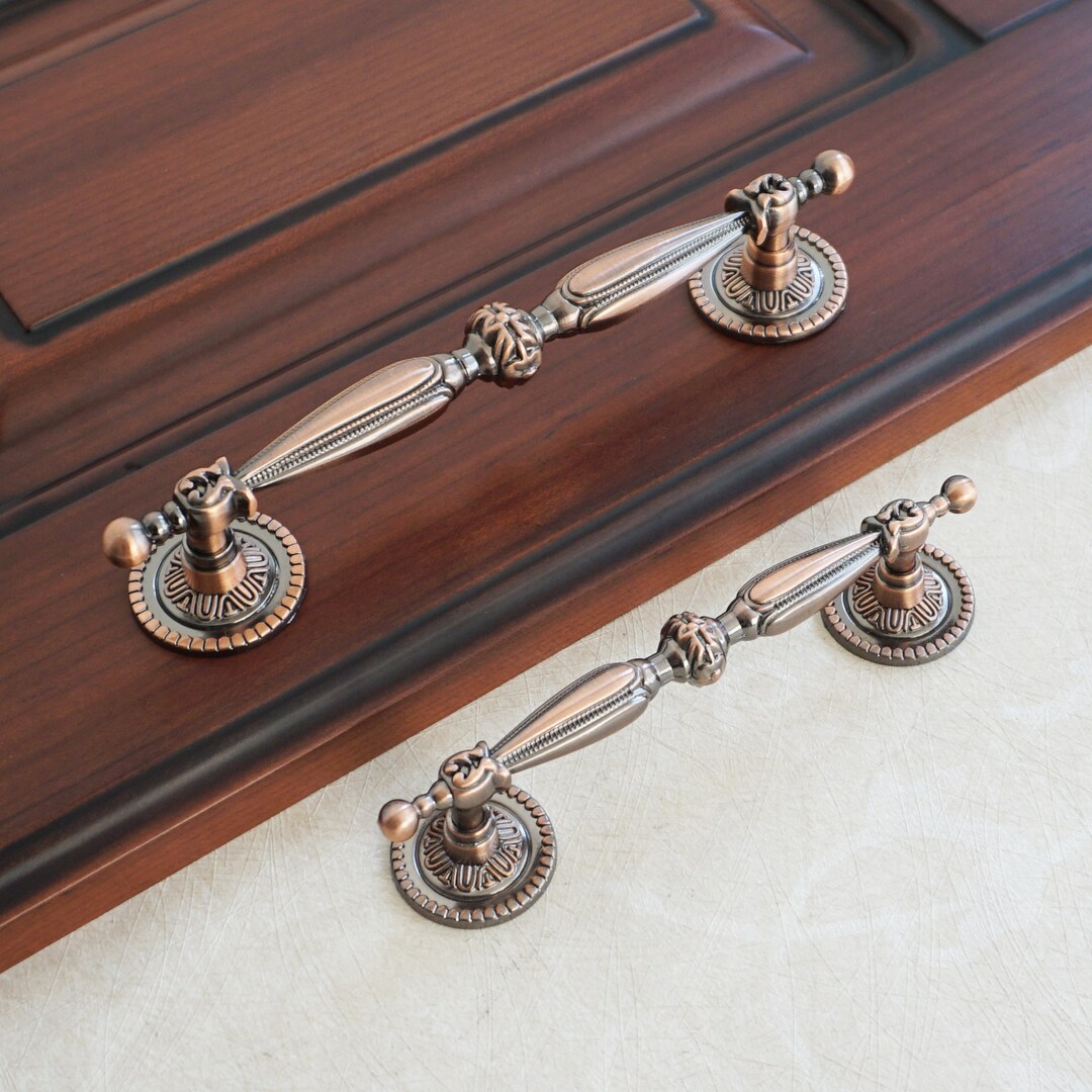 2.5 3.78 5.0 Antique Copper Drawer Pulls Etsy