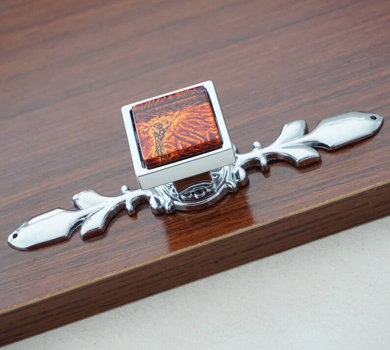 Drawer Knobs Pulls Handles Brown Glass Knob Dresser Knob Square Kitchen Cabinet Knobsplates Handle Pull Silver