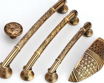 3.78" 5" 6.3" 7.56"  Antique Coffee Kitchen Cabinet Pulls Dresser Pull Drawer Pulls Handles Knobs Cabinet Door Handle Solid Kitchen Hardware